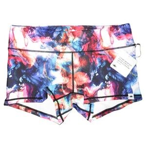 Wodbottom Watercolor Multi Tie Dye Active Yoga Shorty Shorts Size XXL 14